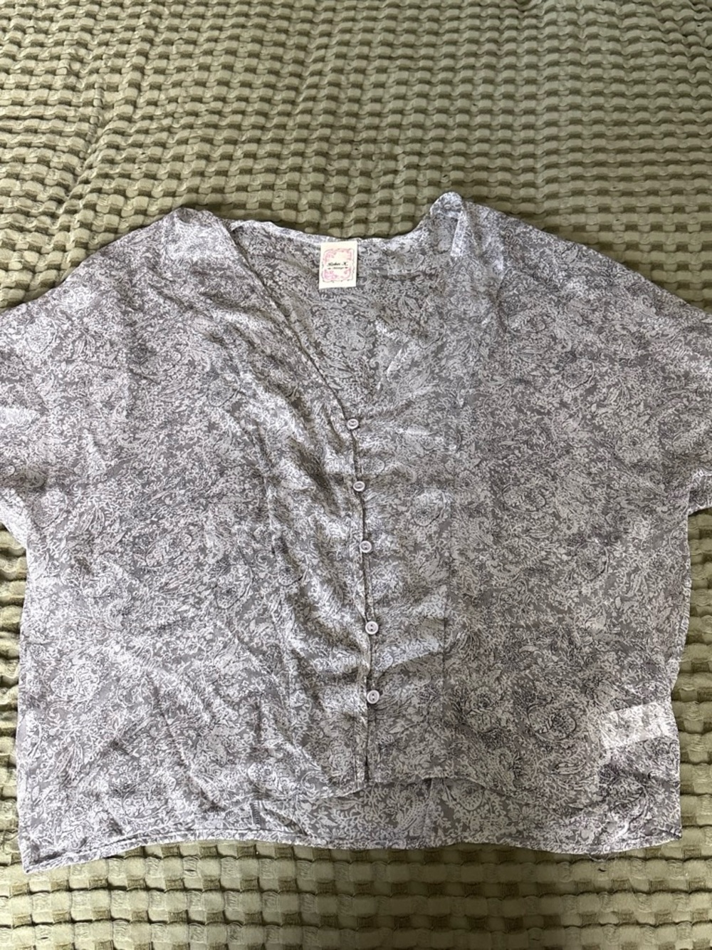 Robin K Gray Paisley Button-Front Top